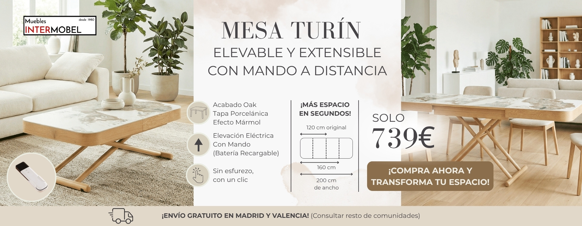 Mesa elevable en promoción